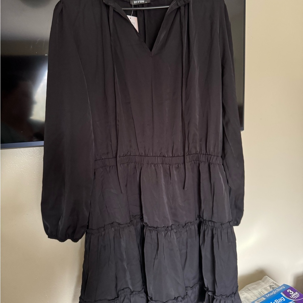 Elegant Black Tiered Dress